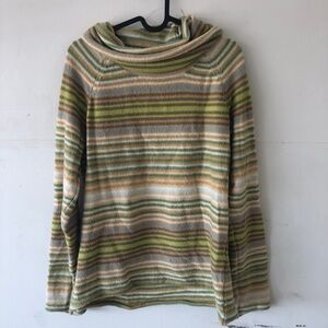 Vintage Gap Retro Striped Cowl Neck Turtle Neck Sweater Top Large
